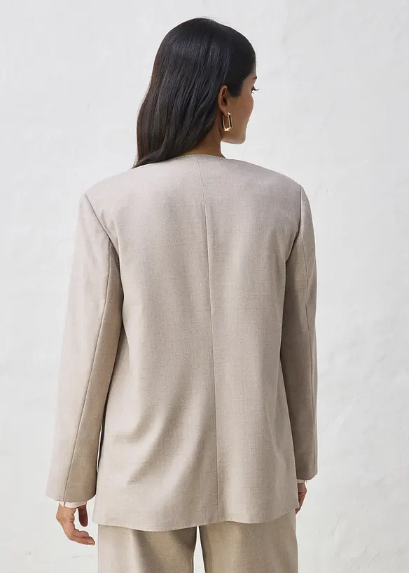 Blazer uten krage i myk ullmiks, bonprix