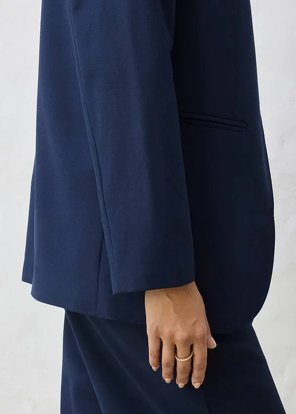 Blazer uten krage i myk ullmiks, bonprix