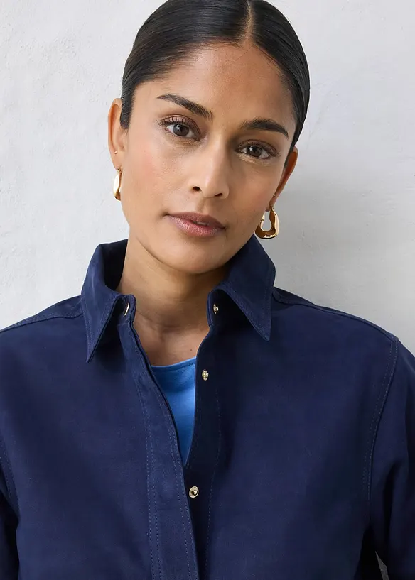 Skjorte i semsket skinn, bonprix