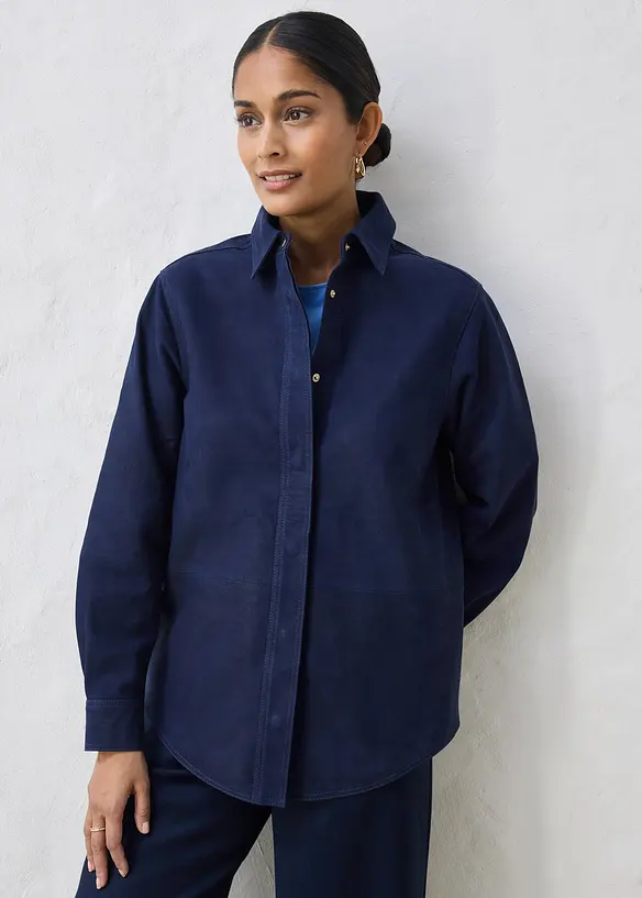 Skjorte i semsket skinn, bonprix