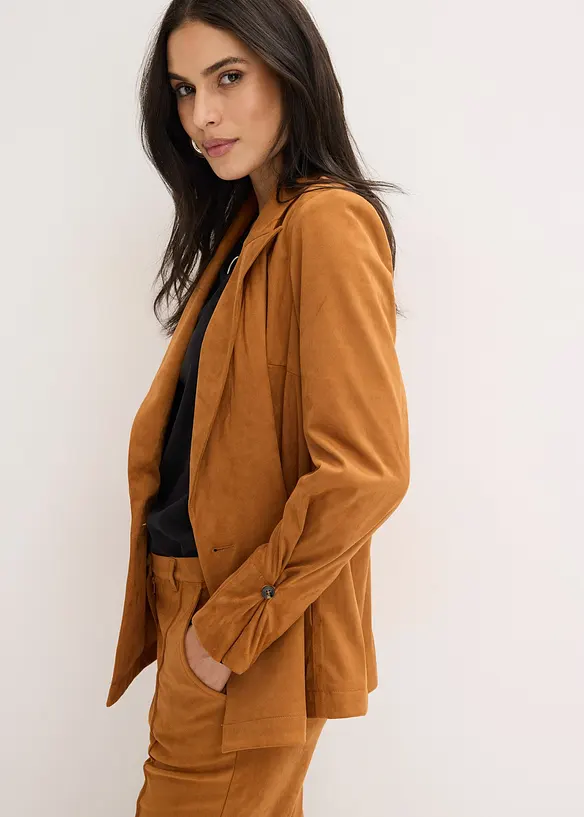 Blazer i imitert semsket skinn, bonprix