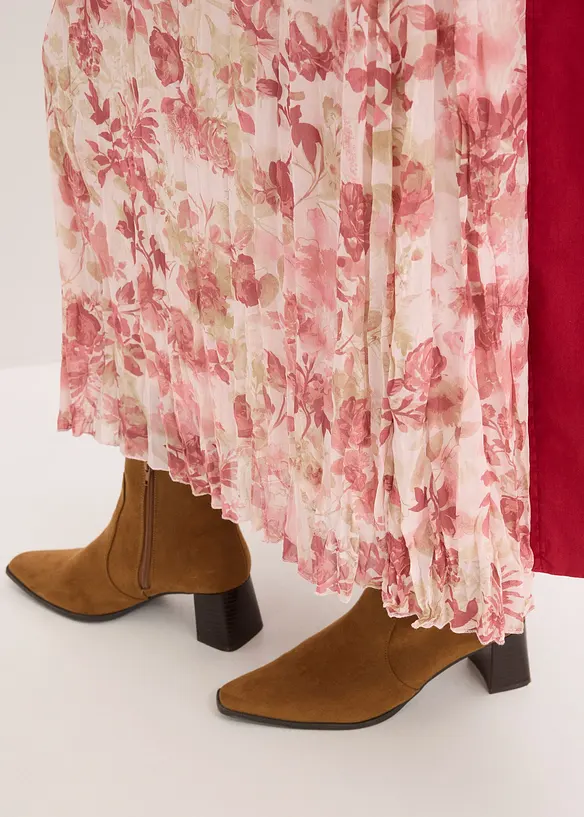 Krinklet skj&oslash;rt i chiffon, bonprix