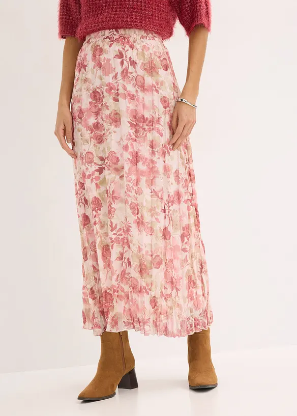 Krinklet skj&oslash;rt i chiffon, bonprix