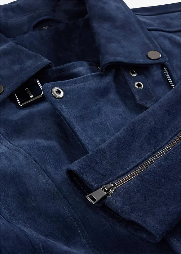 Bikerjakke i semsket skinn, bonprix