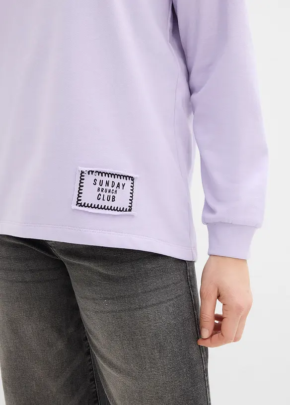 Sweatshirt i bomullsmiks med lengre bakstykke enn forstykke, bonprix