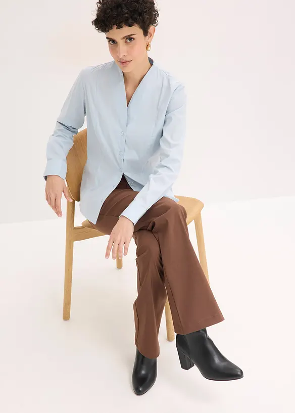 Skjorte i poplin med st&aring;krage, bonprix