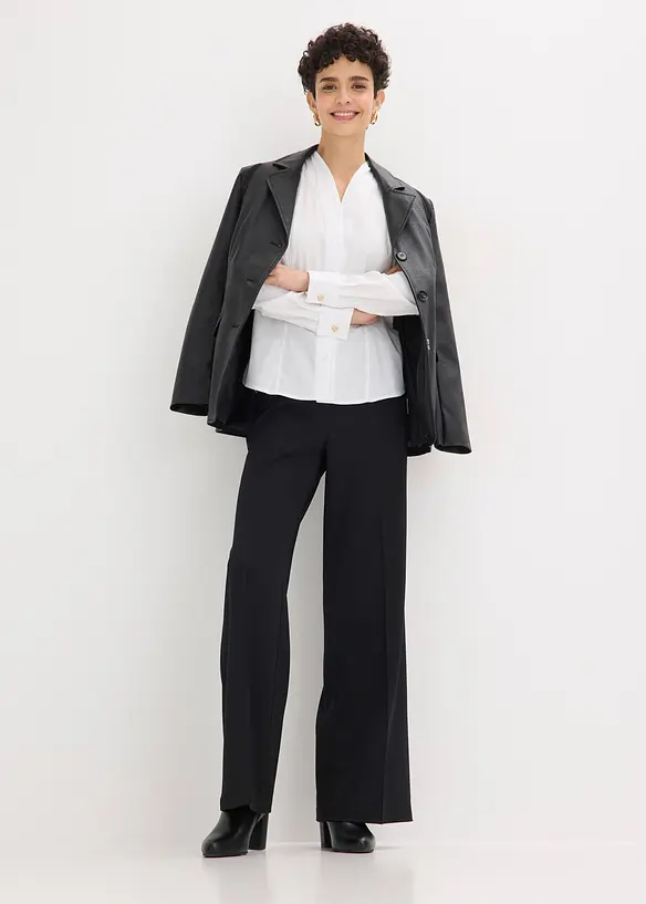 Skjorte i poplin med st&aring;krage, bonprix