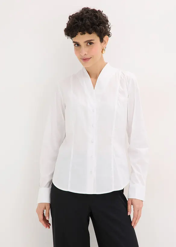 Skjorte i poplin med st&aring;krage, bonprix