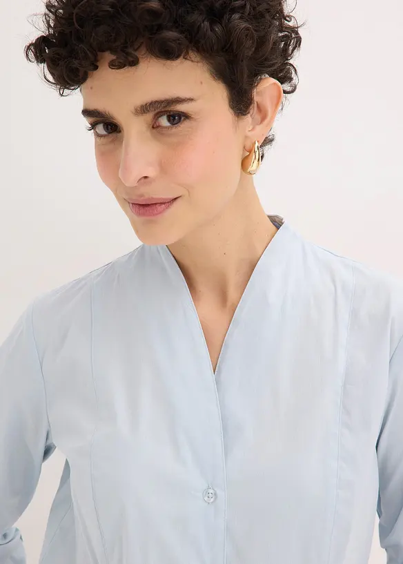 Skjorte i poplin med st&aring;krage, bonprix