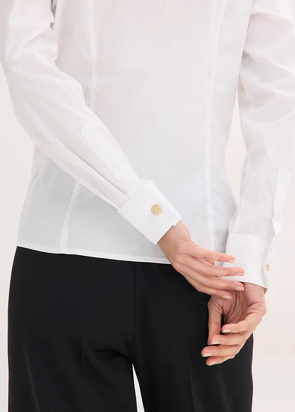 Skjorte i poplin med st&aring;krage, bonprix