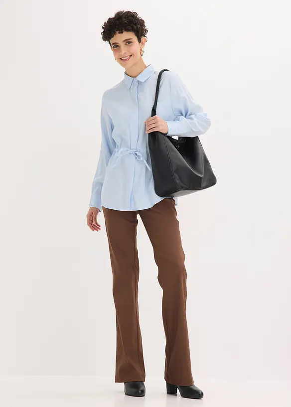 Poplinskjorte med sydde folder, bonprix