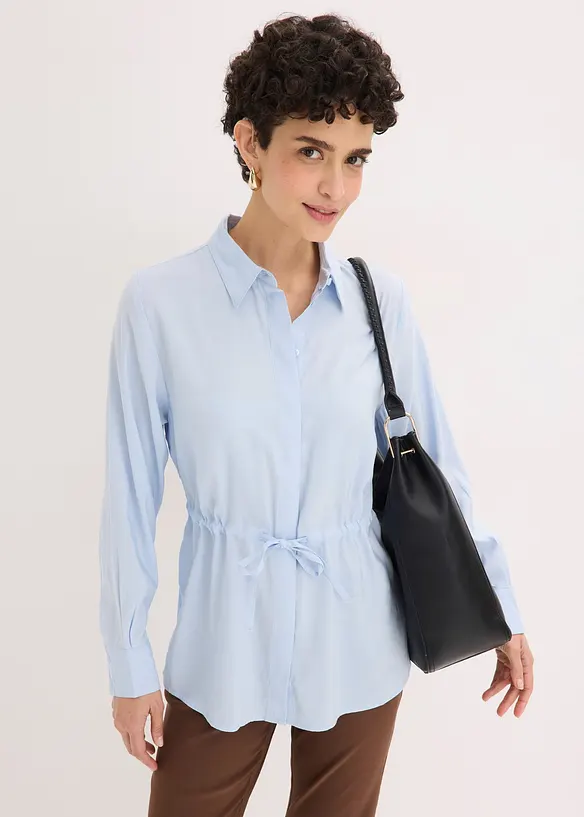 Poplinskjorte med sydde folder, bonprix