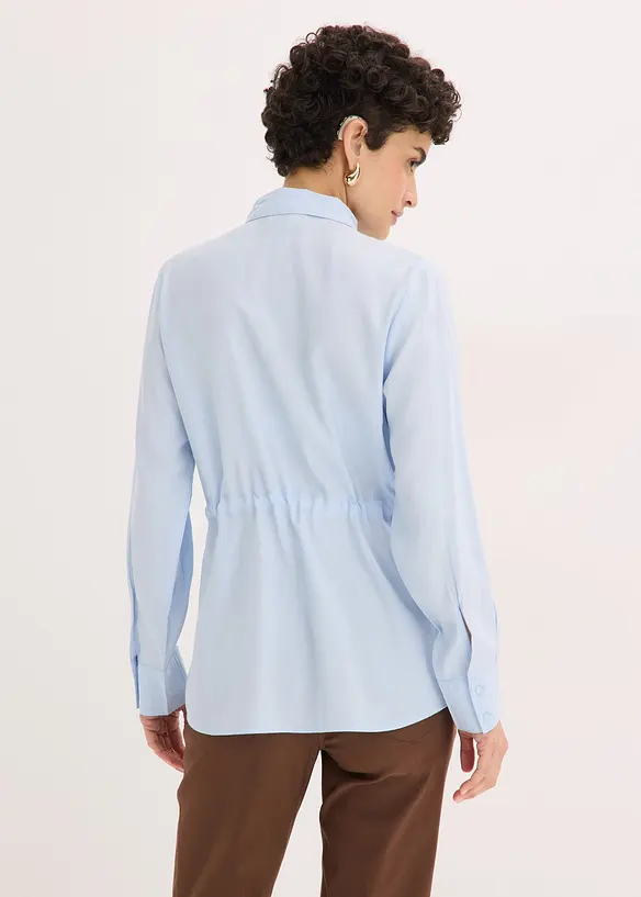 Poplinskjorte med sydde folder, bonprix