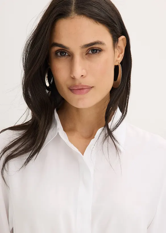 Poplinskjorte med sydde folder, bonprix