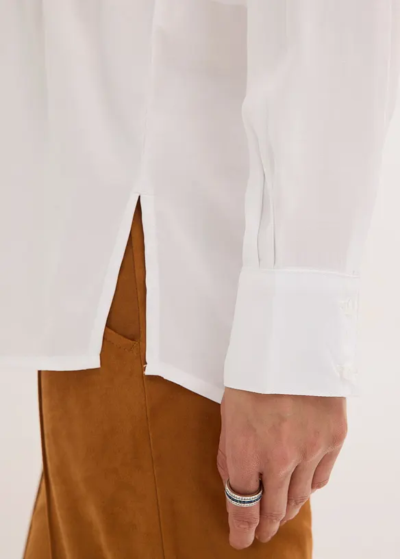 Poplinskjorte med sydde folder, bonprix