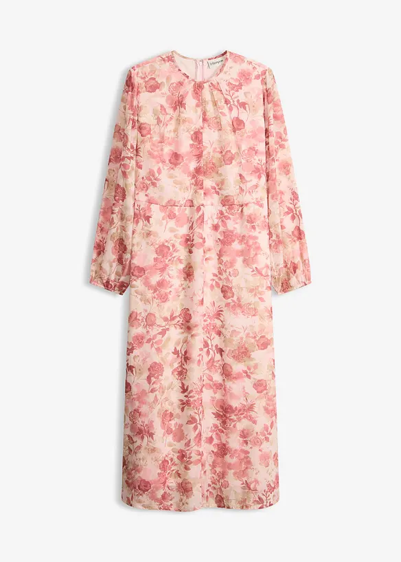 Chiffonkjole med knyteb&aring;nd (2-delt sett), bonprix