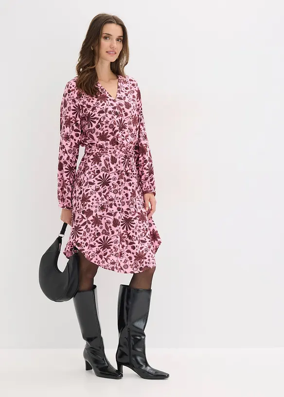 Midikjole i lett viskose, bonprix