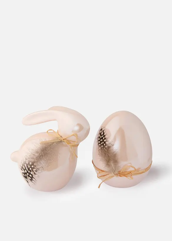 Pyntefigurer i hare- og eggdesign (2-delt sett), bonprix