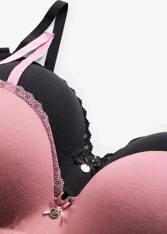 Push up-BH uten spiler med bomull (2-pack), bonprix