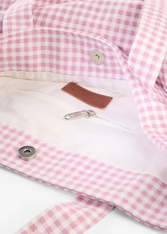 Shopper i kanvas med Vichy-rutem&oslash;nster, bonprix