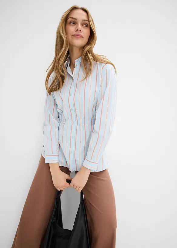 Skjorte i bomullspoplin med stretch, bonprix