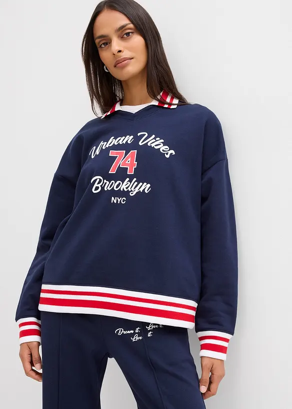 Oversized sweatshirt i 100% &oslash;kologisk bomull, bonprix