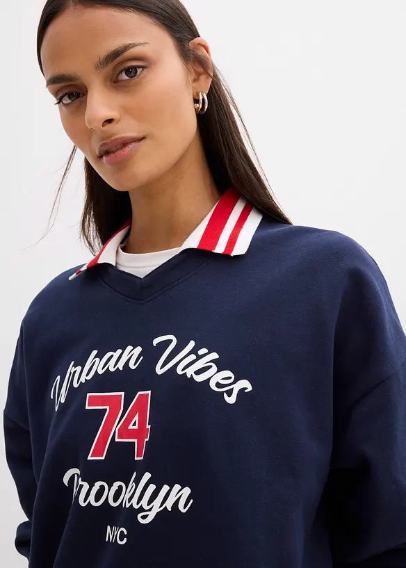 Oversized sweatshirt i 100% &oslash;kologisk bomull, bonprix