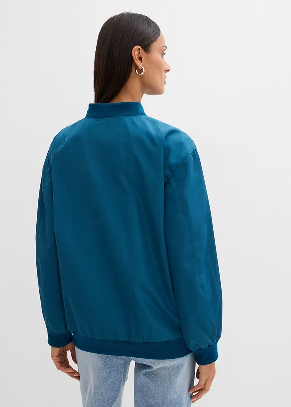 Pilotjakke i vid modell med leopardm&oslash;nstret f&ocirc;r, bonprix