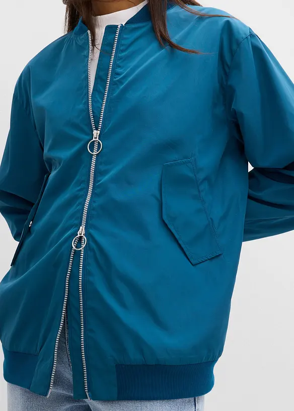 Pilotjakke i vid modell med leopardm&oslash;nstret f&ocirc;r, bonprix