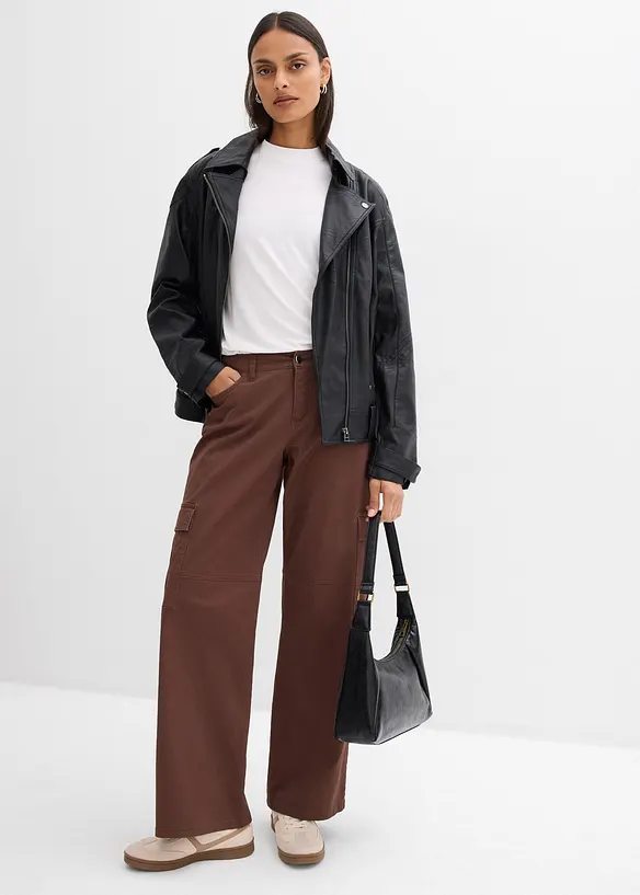 Cargobukse i bomull med elastan, bonprix