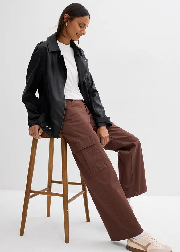 Cargobukse i bomull med elastan, bonprix