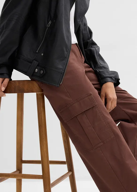 Cargobukse i bomull med elastan, bonprix