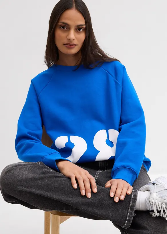 Oversized sweatshirt i 100% &oslash;kologisk bomull, bonprix