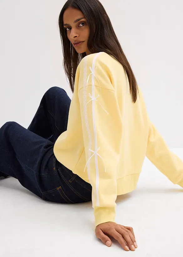 Oversized sweatshirt i myk bomullsmiks, bonprix