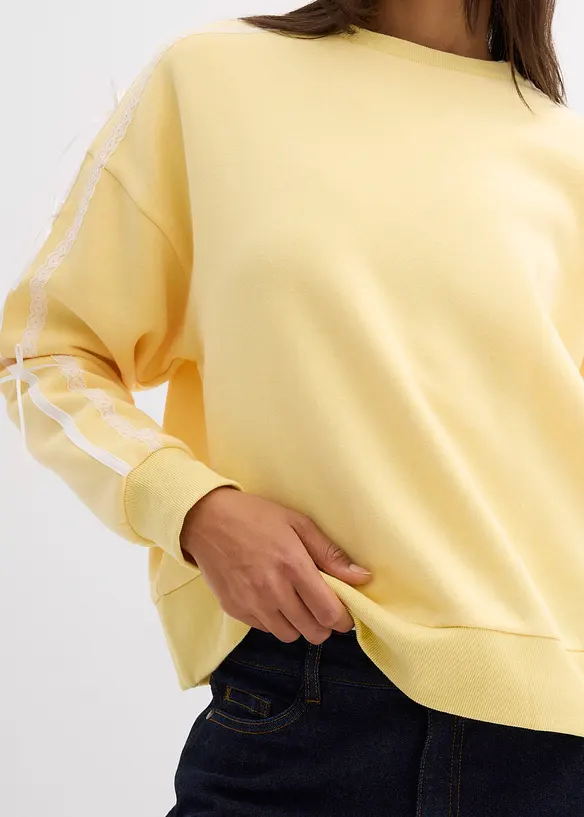 Oversized sweatshirt i myk bomullsmiks, bonprix