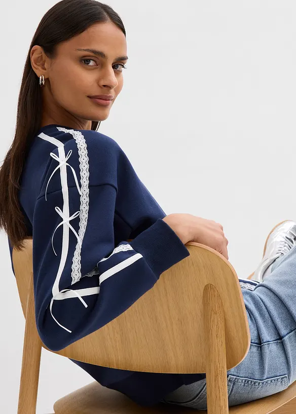 Oversized sweatshirt i myk bomullsmiks, bonprix