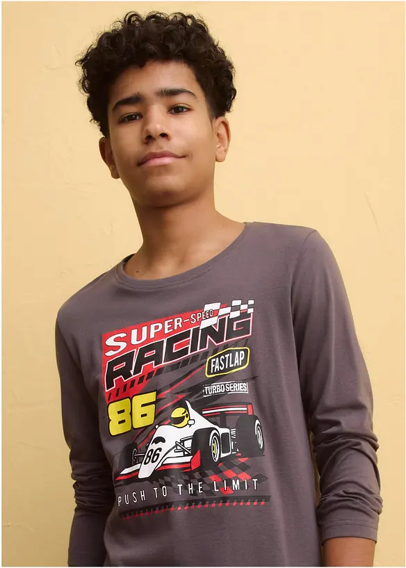 Langermet shirt i 100% &oslash;kologisk bomull, bonprix