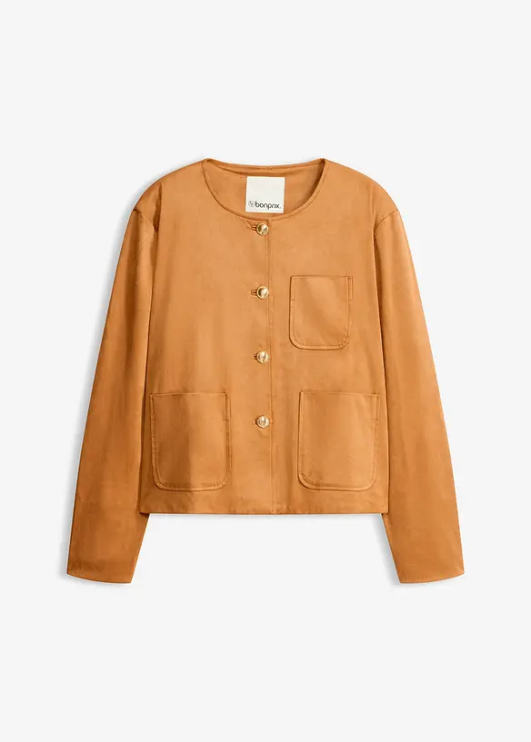 Jakke i imitert, semsket skinn, bonprix