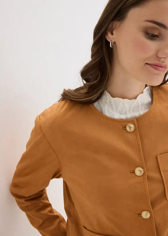 Jakke i imitert, semsket skinn, bonprix