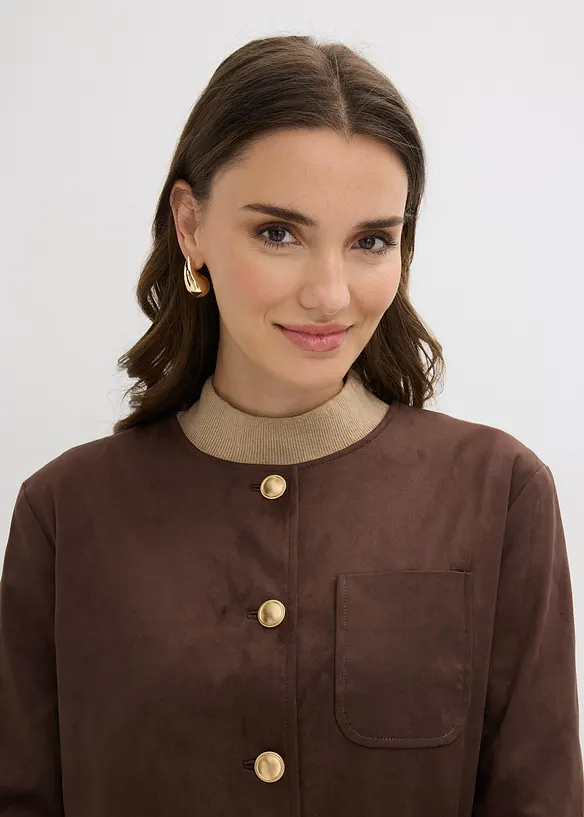 Jakke i imitert, semsket skinn, bonprix