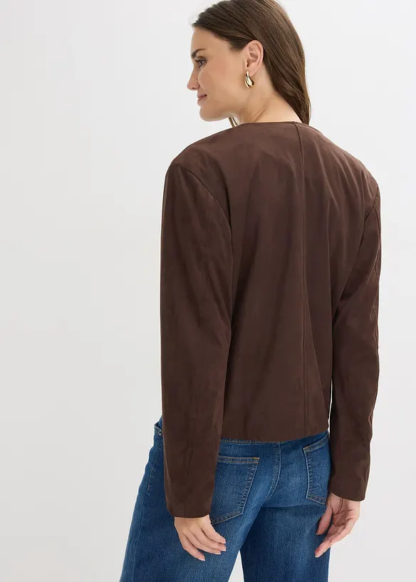 Jakke i imitert, semsket skinn, bonprix