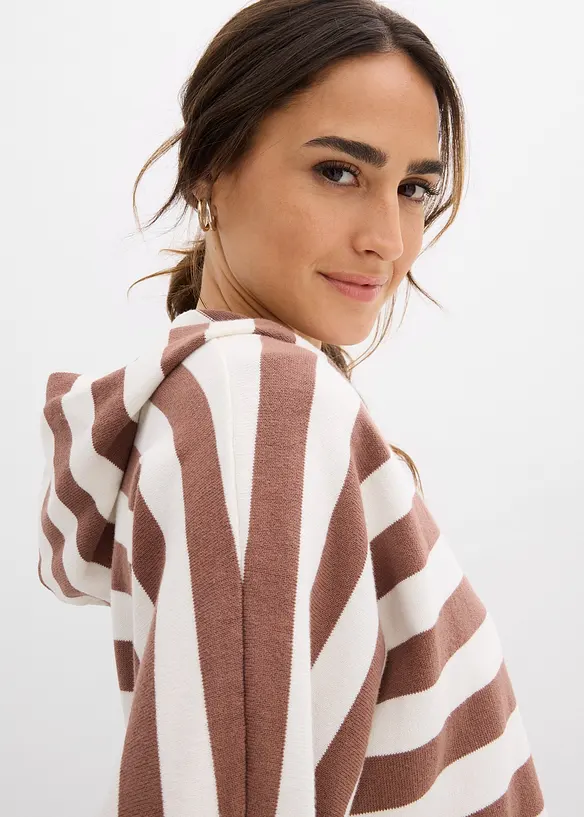 Oversized, finstrikket genser i bomullsmiks, bonprix