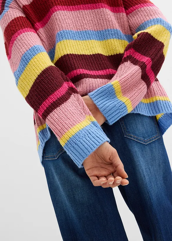 Oversized cardigan med ull, bonprix