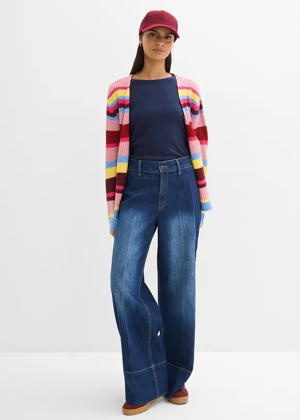 Oversized cardigan med ull, bonprix