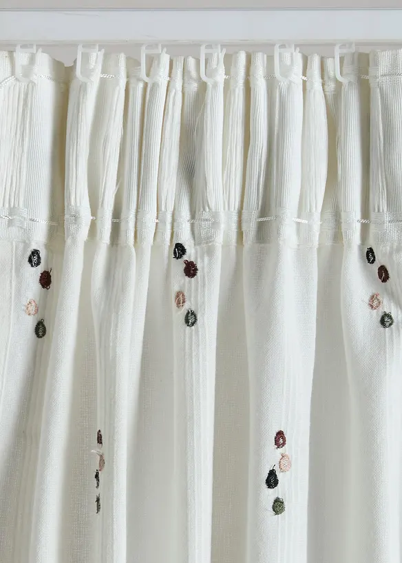 Gardin i &oslash;kologisk bomull med vevd prikkem&oslash;nster (1-pack), bonprix