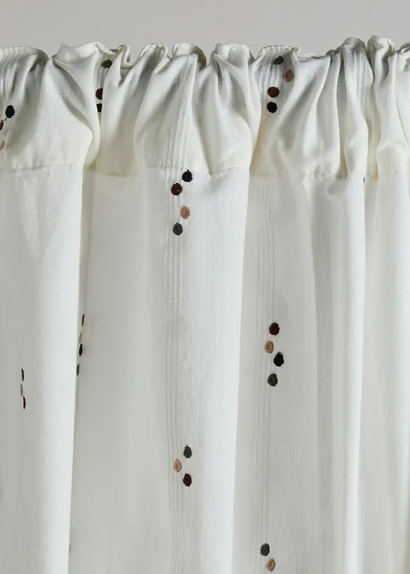 Gardin i &oslash;kologisk bomull med vevd prikkem&oslash;nster (1-pack), bonprix