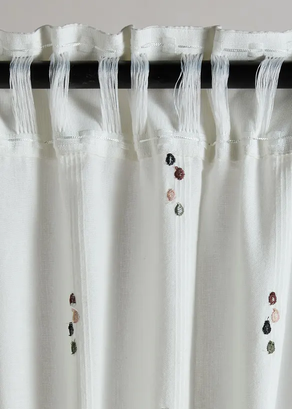 Gardin i &oslash;kologisk bomull med vevd prikkem&oslash;nster (1-pack), bonprix