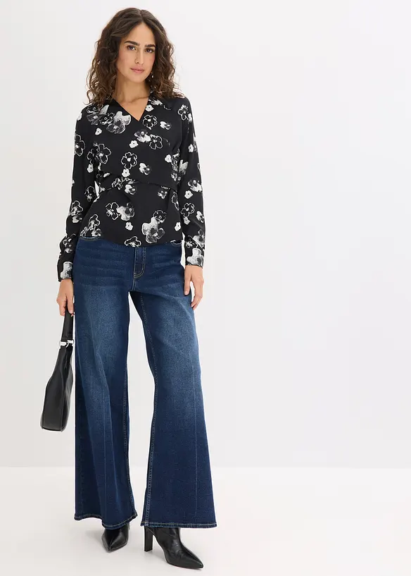 Bluse i lett sateng, bonprix