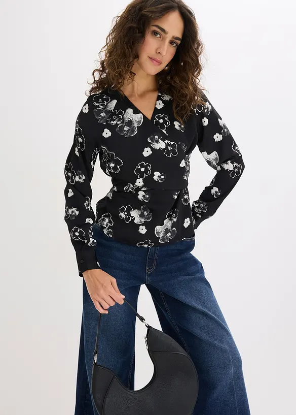 Bluse i lett sateng, bonprix