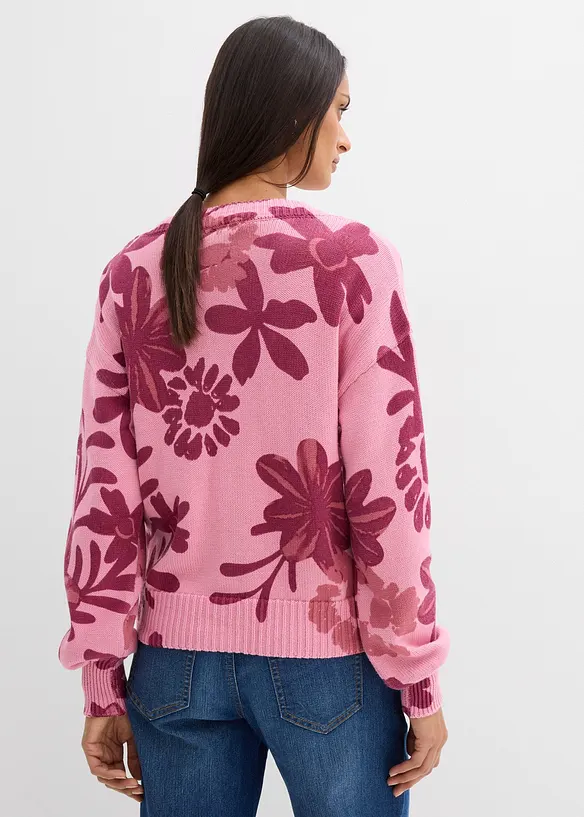 Cardigan med trykt blomsterm&oslash;nster, bonprix